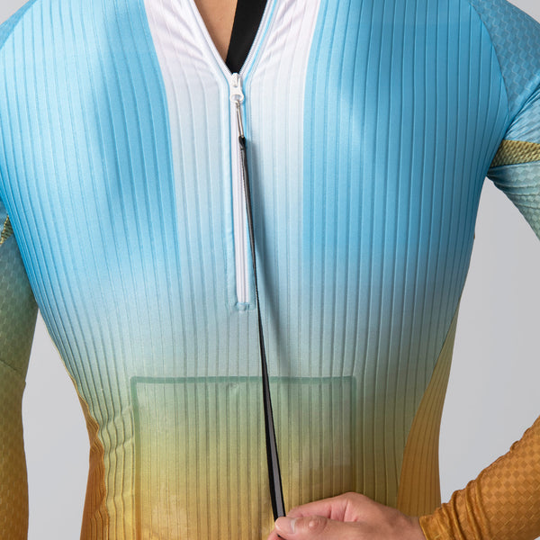Men's PRO Back zipper LS TT Skinsuit W-CMS2271E-3A